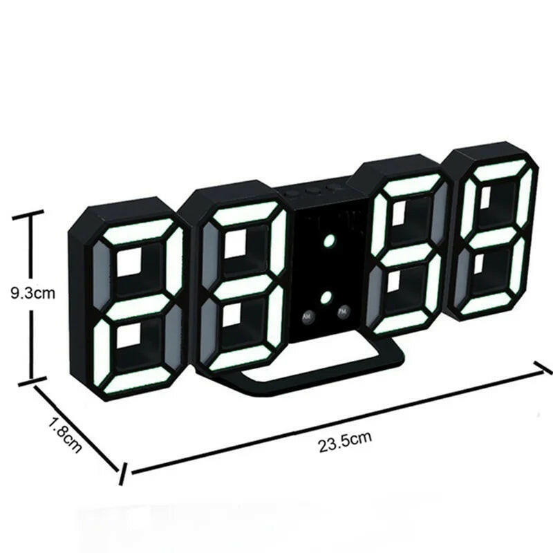 3D LED Digital Wall Clock with Date, Time, and Celsius Display - Alarm Clock and Nightlight for Home and Living Room Décor.