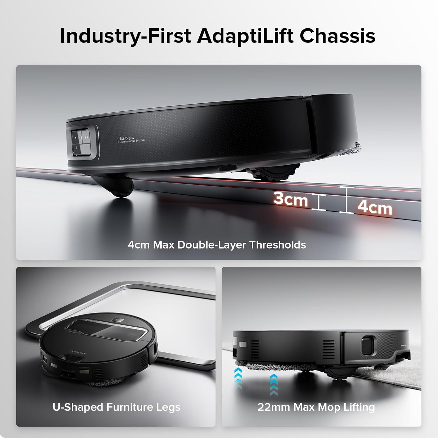 Roborock Saros Z70 AI-Powered Robot Vacuum and Mop.