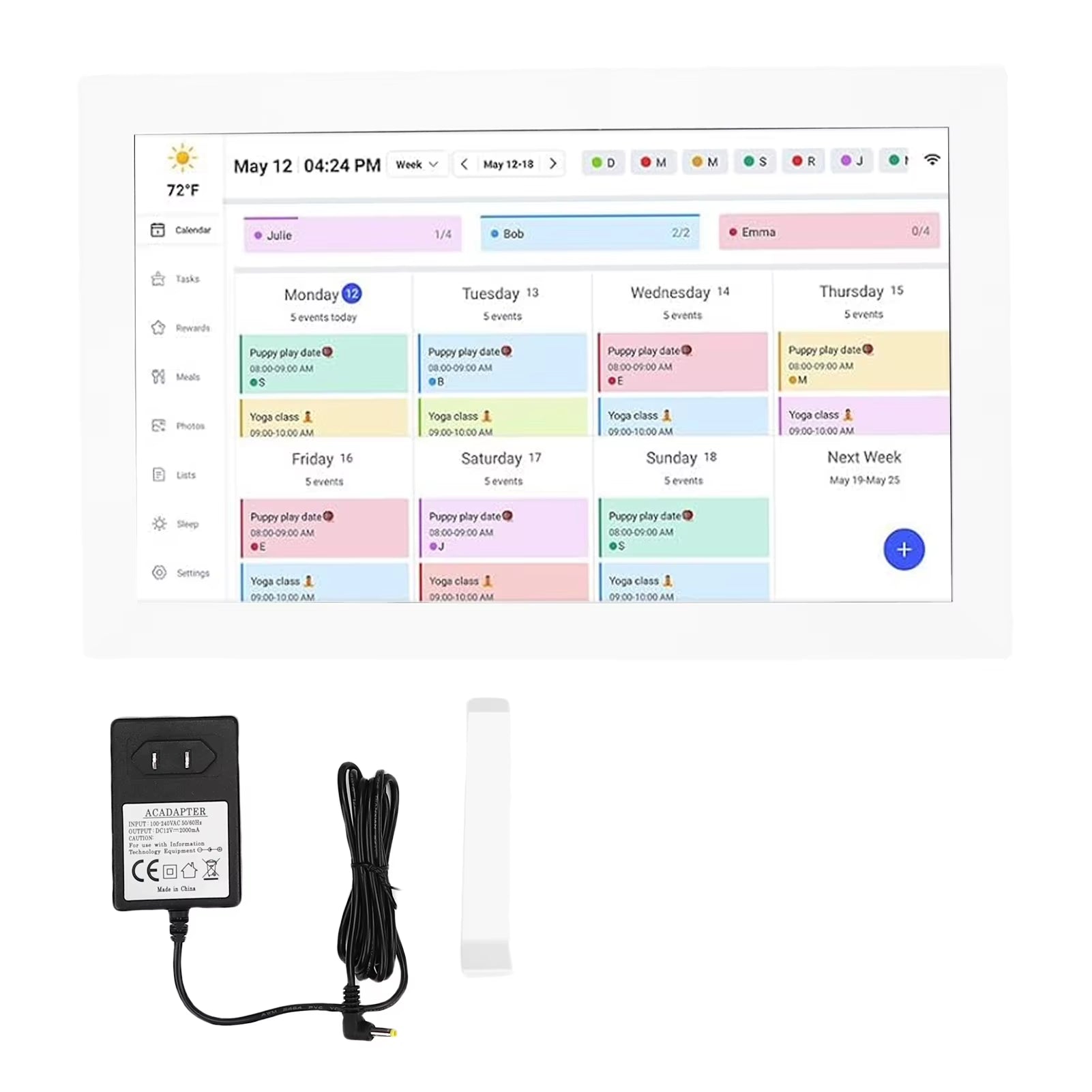15.6-Inch Touchscreen Wi-Fi Smart Digital Calendar and Interactive Display with App for Family Planning and Photo Sharing