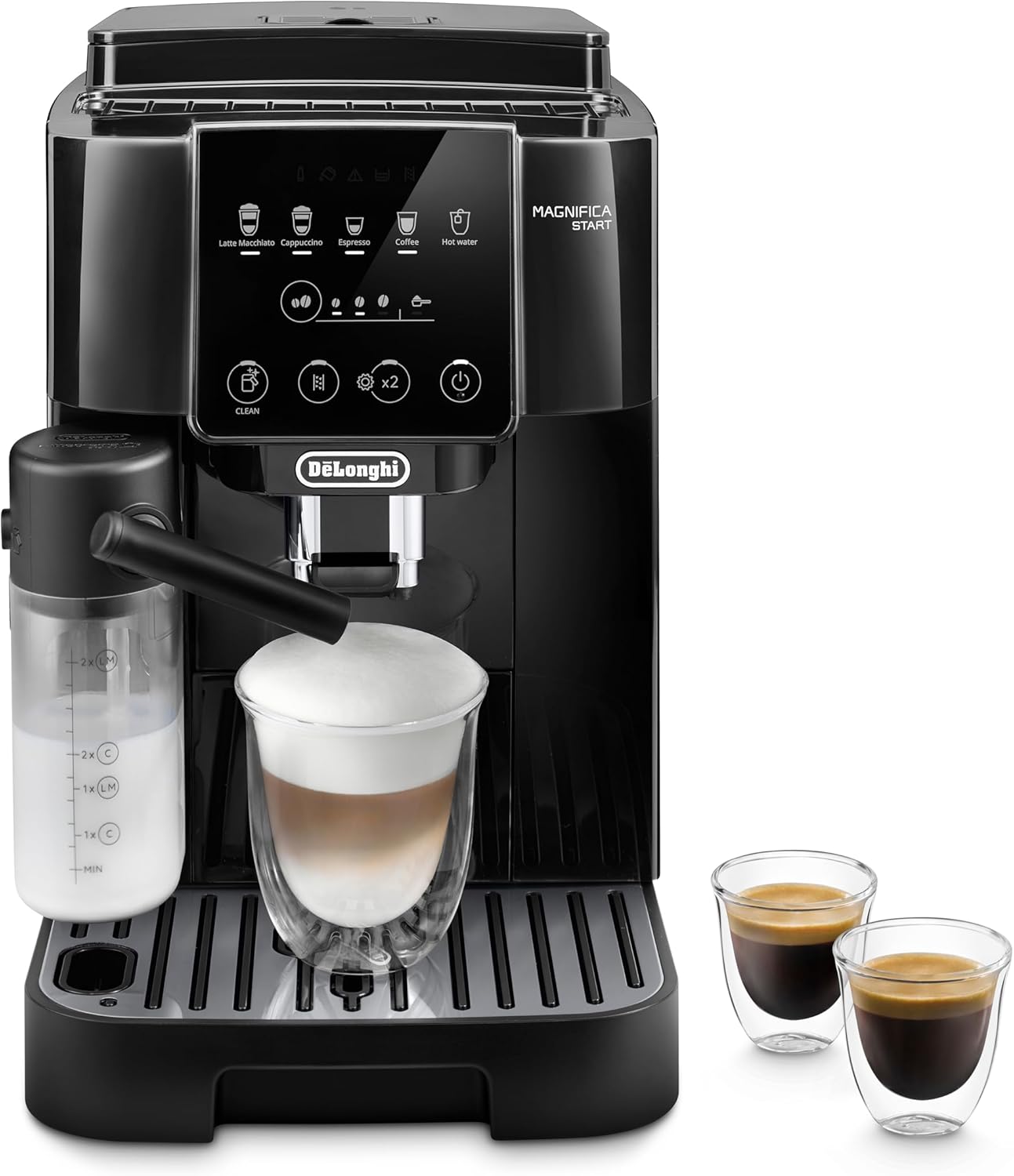 De'Longhi Magnifica Start Fully Automatic Espresso Machine with Integrated Milk Frother and Grinder.