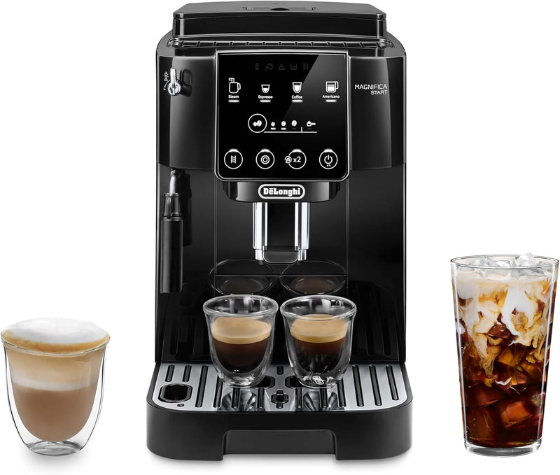 De'Longhi Magnifica Start Fully Automatic Espresso Machine with Integrated Milk Frother and Grinder.