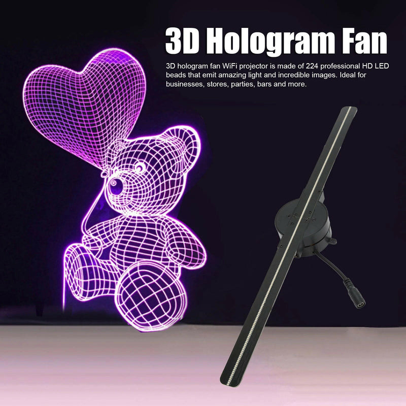 16.5-Inch 3D Hologram Fan Projector - 2000x224 Resolution with WiFi Connectivity and 224 LED Beads