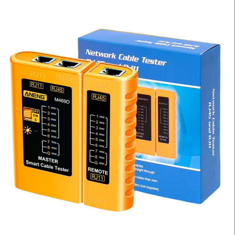 M469D Professional Network Cable Tester for RJ45, RJ11, RJ12, CAT5, and UTP - Essential Tool for Cable Diagnostics and Repair.