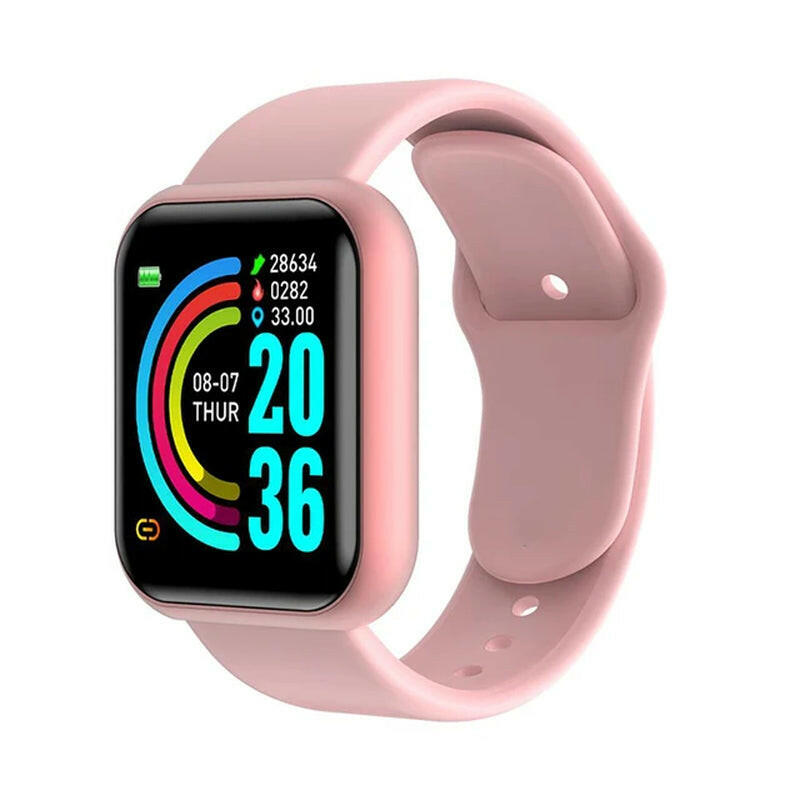 Waterproof Smart Watch for Women and Men - Electronic Fitness Tracker for Kids, Compatible with Xiaomi and Huawei Bracelets.