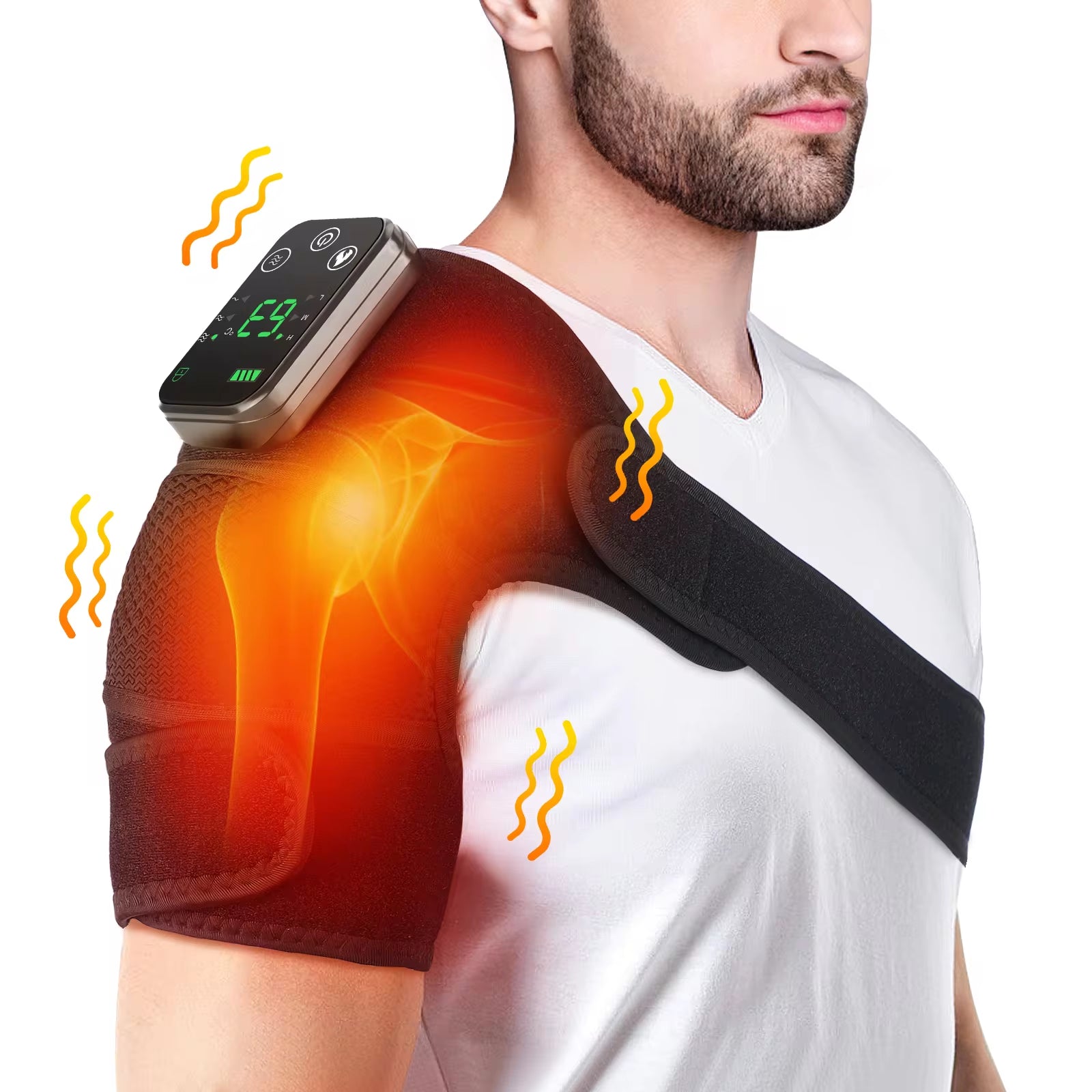 Electric Shoulder Massager with Heating and Vibration for Ultimate Relaxation and Comfort.