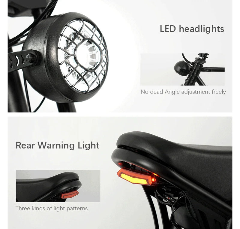 Electric bike with 500W motor and 16AH lithium battery for efficient and powerful cycling performance