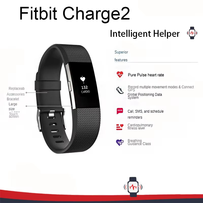 Revolutionize Your Fitness Journey with the Fitbit Charge 2: Smart Tracker for Heart Rate, Sleep, and Activity Monitoring with GPS