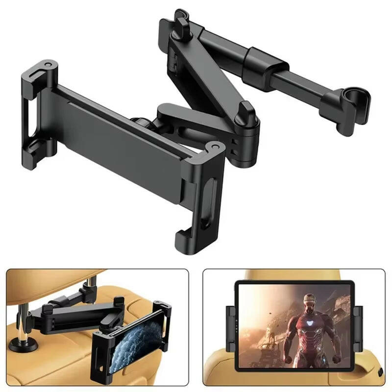 Car Tablet Holder - Headrest Mount Cradle for iPad Air, Mini, and 4.7-12.9" Devices.