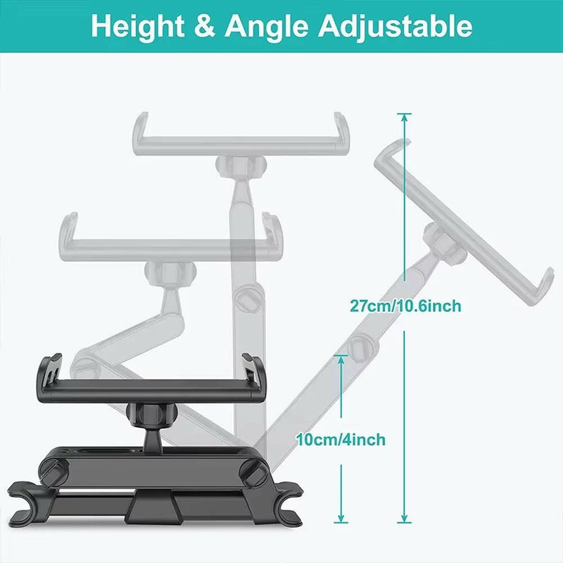 Car Tablet Holder - Headrest Mount Cradle for iPad Air, Mini, and 4.7-12.9" Devices.
