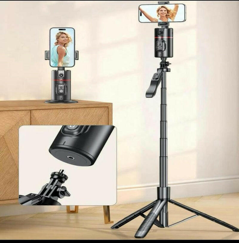 Everything Included- Gimbal Auto Face Tracking- Combo Pack- W/ Separate Extendable Selfie Stick Tripod, Remote Control W/2 Piece LED Lights. 360° Rotatable Selfie Stand Camera Phone Tracking Holder, Phone Stabilizer Selfie Accessories Cellphone Smartphone.