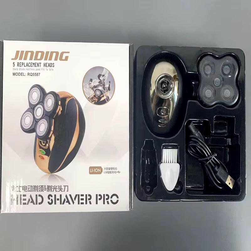 2025 Waterproof Rotary Electric Shaver and Beard Trimmer with 5 Heads - Rechargeable Men's Grooming Tool.