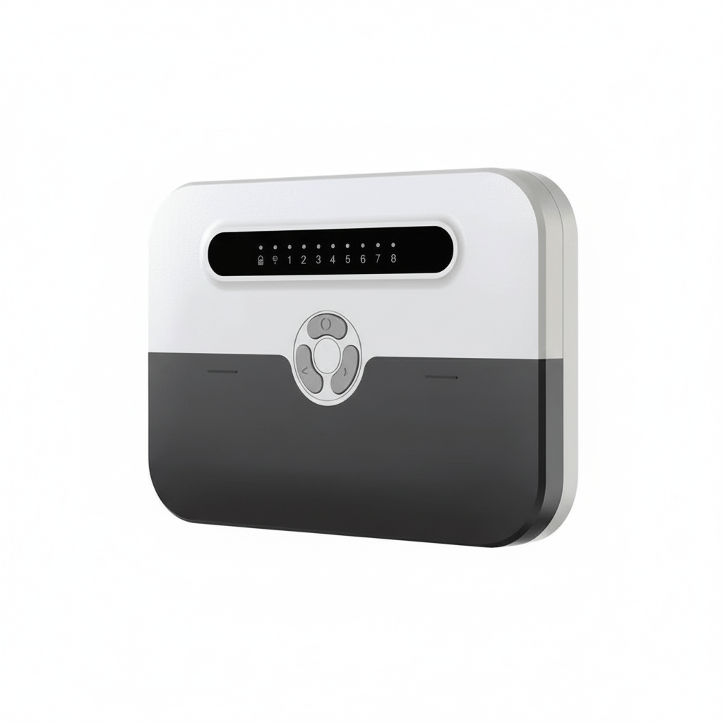 White and black electronic device on a white background