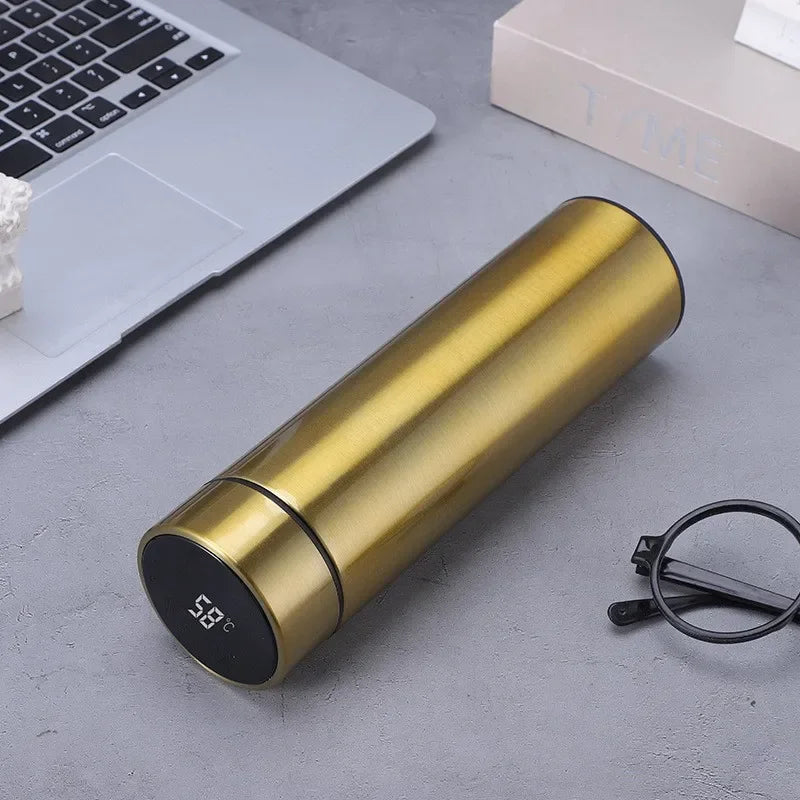500ML Smart Temperature Control Thermos Bottle - Insulated Sports Water Cup for Car, Maintains Hot and Cold Beverages, Vacuum Flask