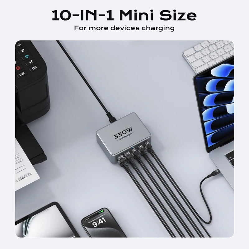 TOPZERO 330W USB-C GaN Multiport Charging Station