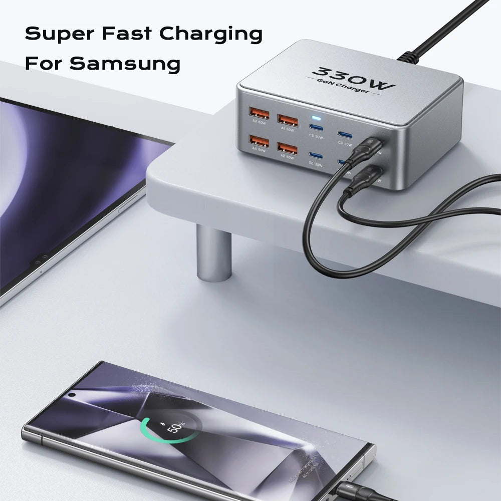 TOPZERO 330W USB-C GaN Multiport Charging Station