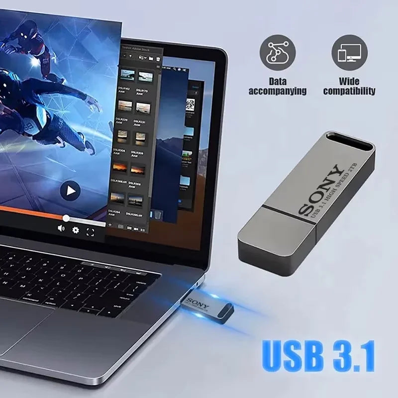 Sony 2TB USB 3.1 Type-C High-Speed Waterproof Flash Drive for Data Transfer between PC and Mobile Devices
