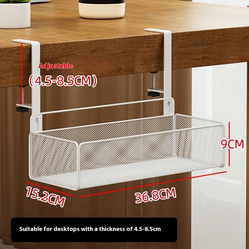 Adjustable Under-Desk Cable Management Tray with Clamp Mount for Professional and Home Environments.