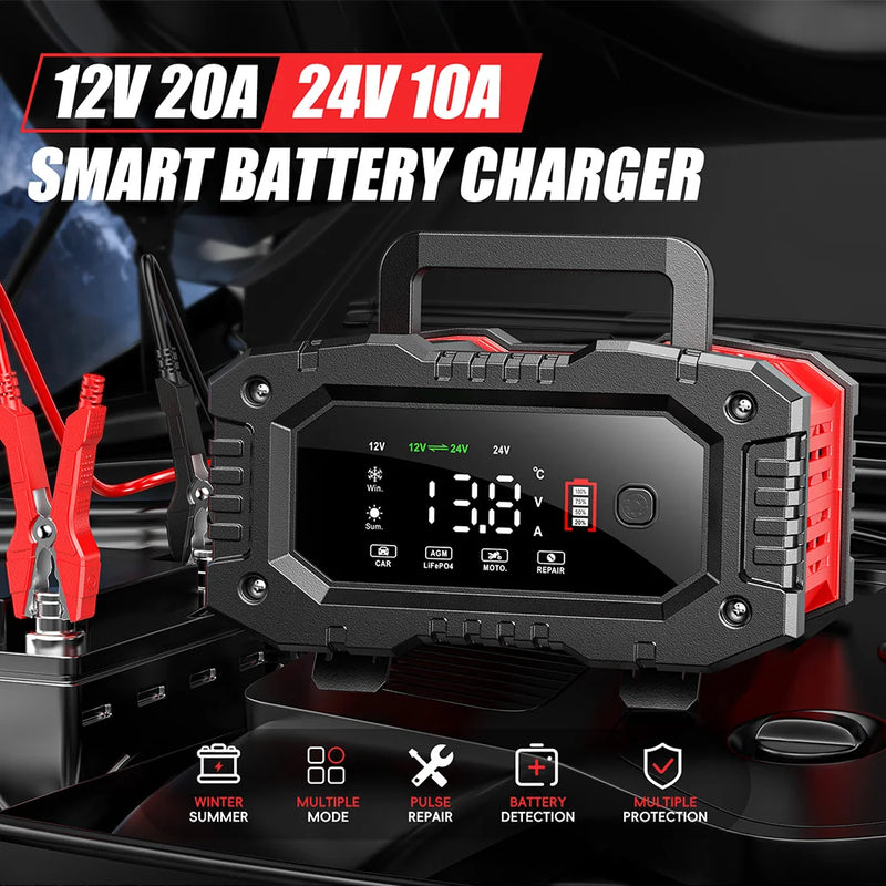 Smart battery charger for efficient car maintenance and prolonged vehicle battery life