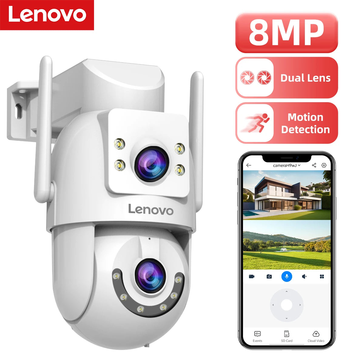 Lenovo 8MP Wi-Fi PTZ Security Camera