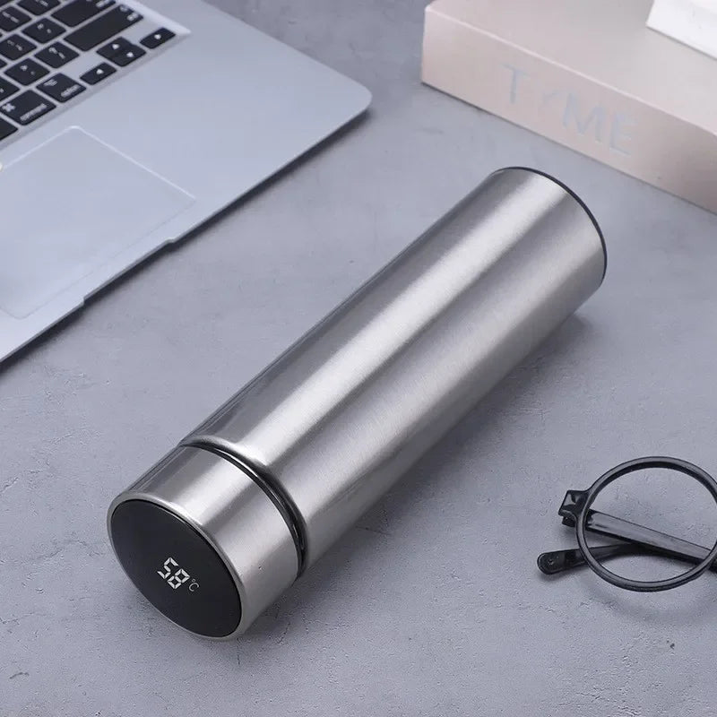 500ML Smart Temperature Control Thermos Bottle - Insulated Sports Water Cup for Car, Maintains Hot and Cold Beverages, Vacuum Flask