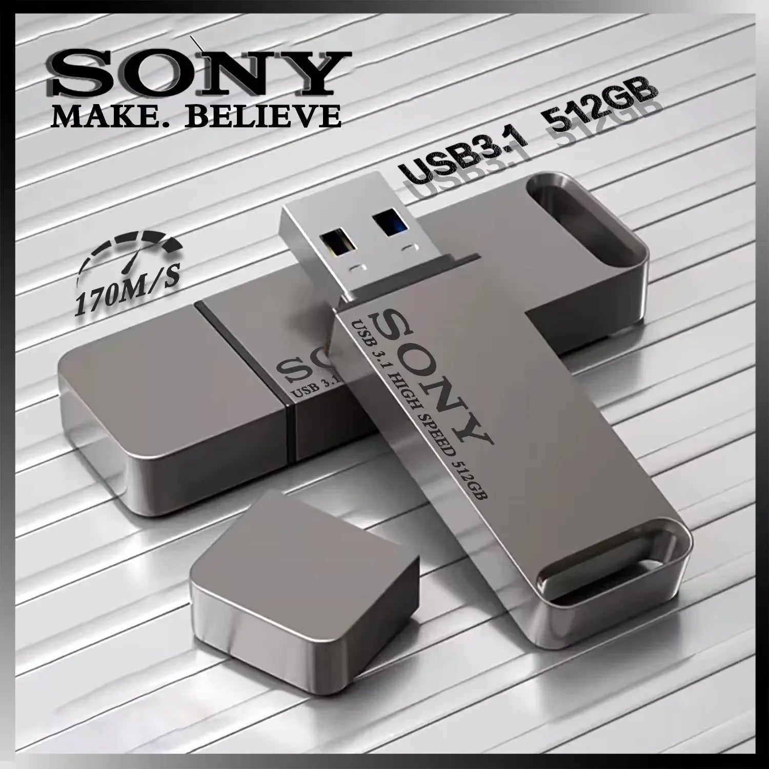 Sony 2TB USB 3.1 Type-C High-Speed Waterproof Flash Drive for Data Transfer between PC and Mobile Devices