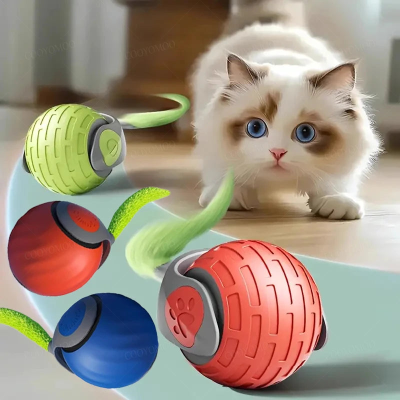 Automatic Interactive Smart Cat Toy - USB Rechargeable Rolling Ball and Mouse Car Teaser.