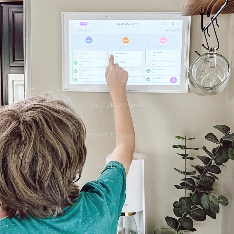 Customizable White Android Digital Calendar and Chore Chart.