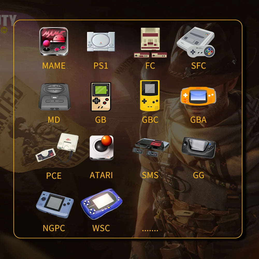 SF3000 Portable Handheld Game Console with 4.5-Inch IPS Screen and Over 20,000 Built-In Retro Games for PS1, GBA, SFC, and MAME.