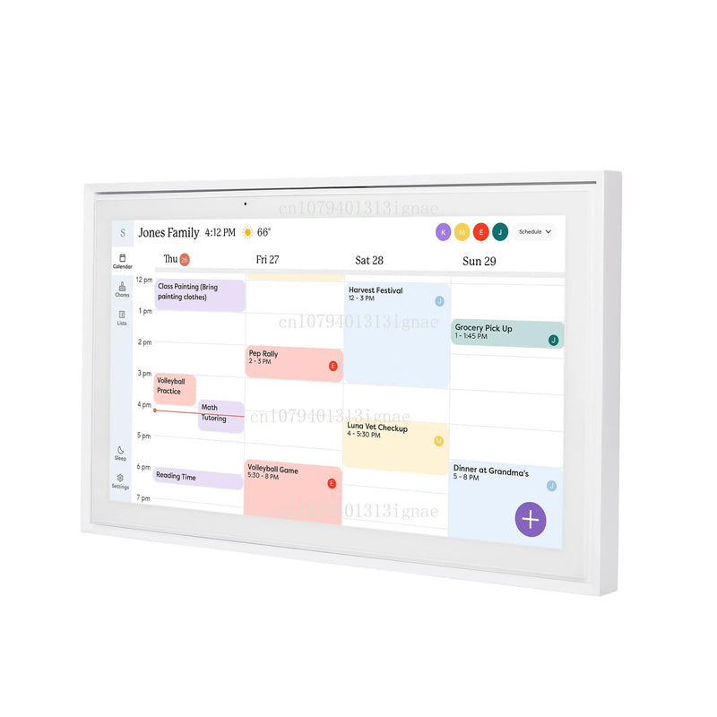 Customizable White Android Digital Calendar and Chore Chart.