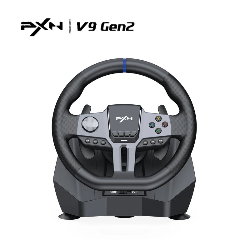 V9 Gen2 Professional Gaming Steering Wheel with 270°/900° Rotation for PS4, PS3, PC (Windows 8, 10, 11), Switch, Xbox One, and Xbox Series X/S