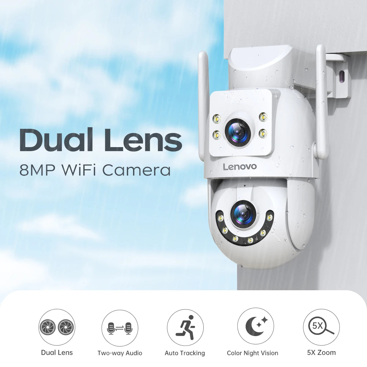 Lenovo 8MP Wi-Fi PTZ Security Camera
