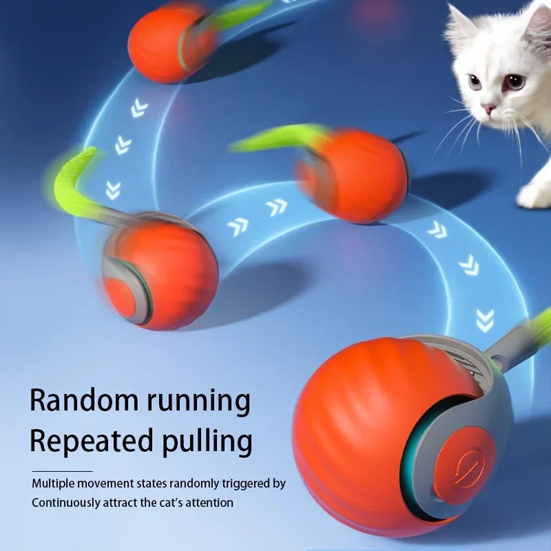 Automatic Interactive Smart Cat Toy - USB Rechargeable Rolling Ball and Mouse Car Teaser.