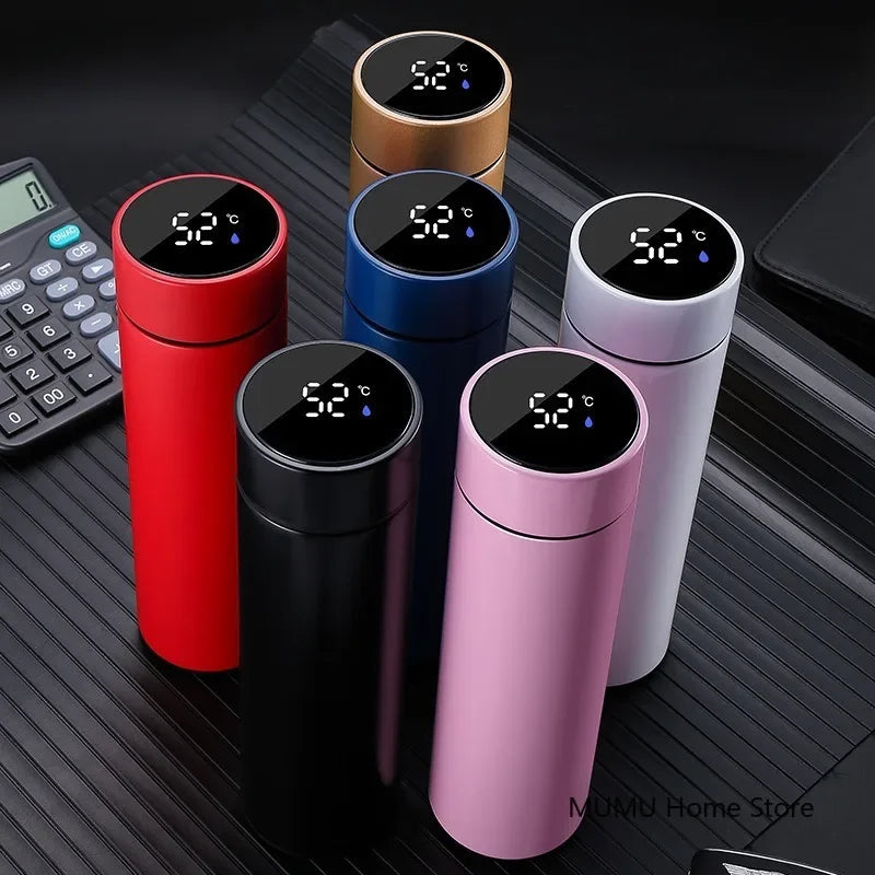 500ML Smart Temperature Control Thermos Bottle - Insulated Sports Water Cup for Car, Maintains Hot and Cold Beverages, Vacuum Flask