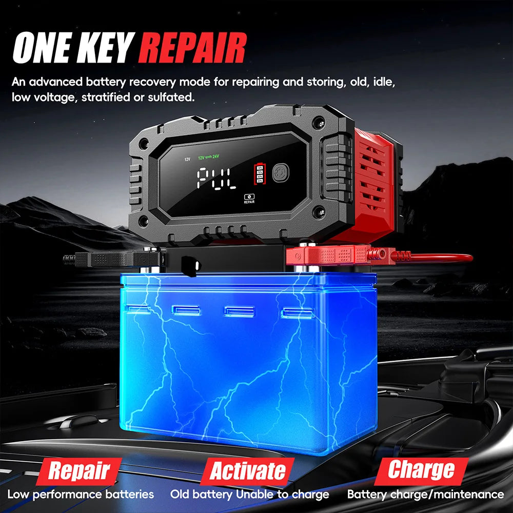 Smart battery charger for efficient car maintenance and prolonged vehicle battery life