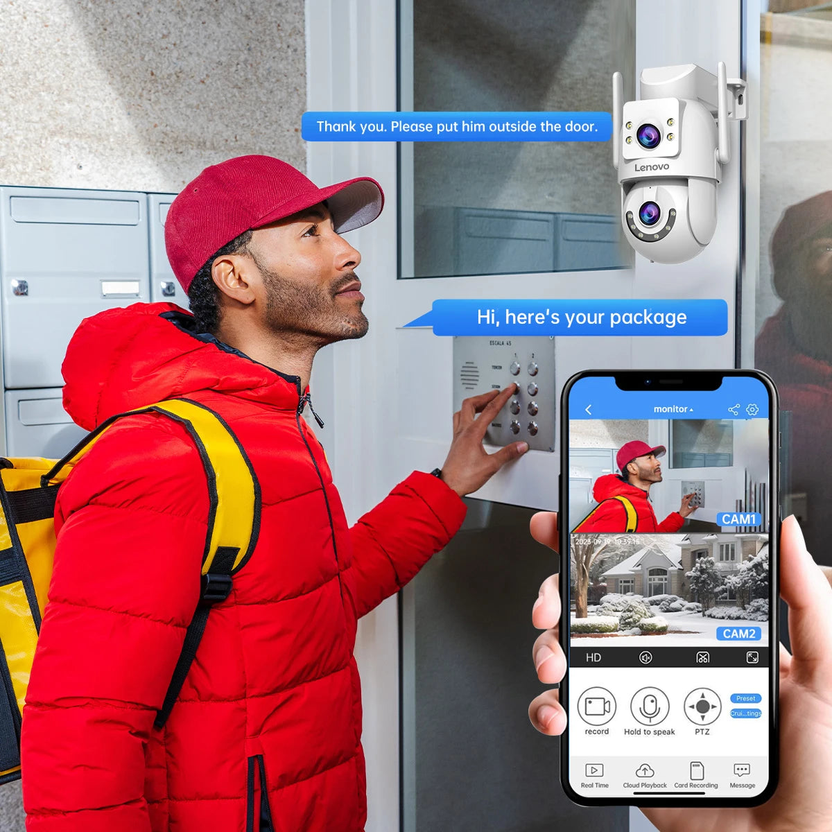 Lenovo 8MP Wi-Fi PTZ Security Camera