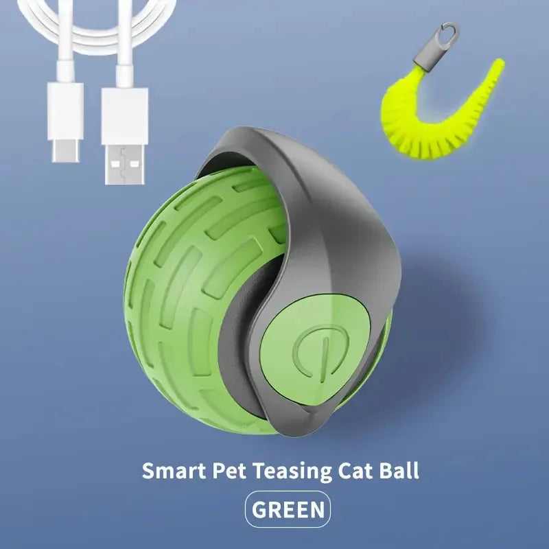 Automatic Interactive Smart Cat Toy - USB Rechargeable Rolling Ball and Mouse Car Teaser.