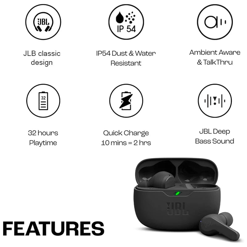 JBL Vibe Beam True Wireless Bluetooth Earphones