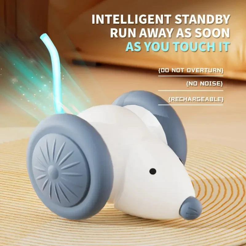 Automatic Interactive Smart Cat Toy - USB Rechargeable Rolling Ball and Mouse Car Teaser.