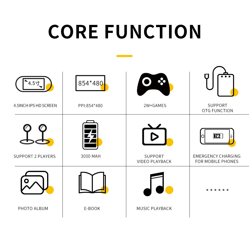 SF3000 Portable Handheld Game Console with 4.5-Inch IPS Screen and Over 20,000 Built-In Retro Games for PS1, GBA, SFC, and MAME.