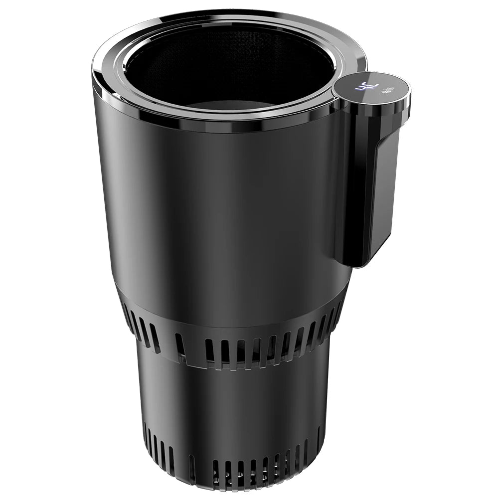 12V Dual Function Car Beverage Holder with Digital Display - Heating and Cooling Electric Cup for Fast Temperature Control.