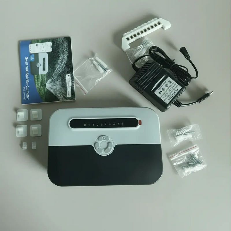 8-Station Wi-Fi Indoor Smart Sprinkler Controller with Solenoid Valve and Remote Phone Control, Compatible with Alexa