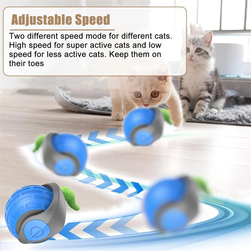 Automatic Interactive Smart Cat Toy - USB Rechargeable Rolling Ball and Mouse Car Teaser.