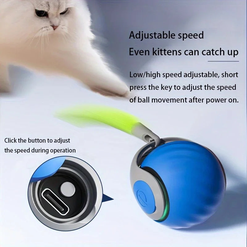 Automatic Interactive Smart Cat Toy - USB Rechargeable Rolling Ball and Mouse Car Teaser.