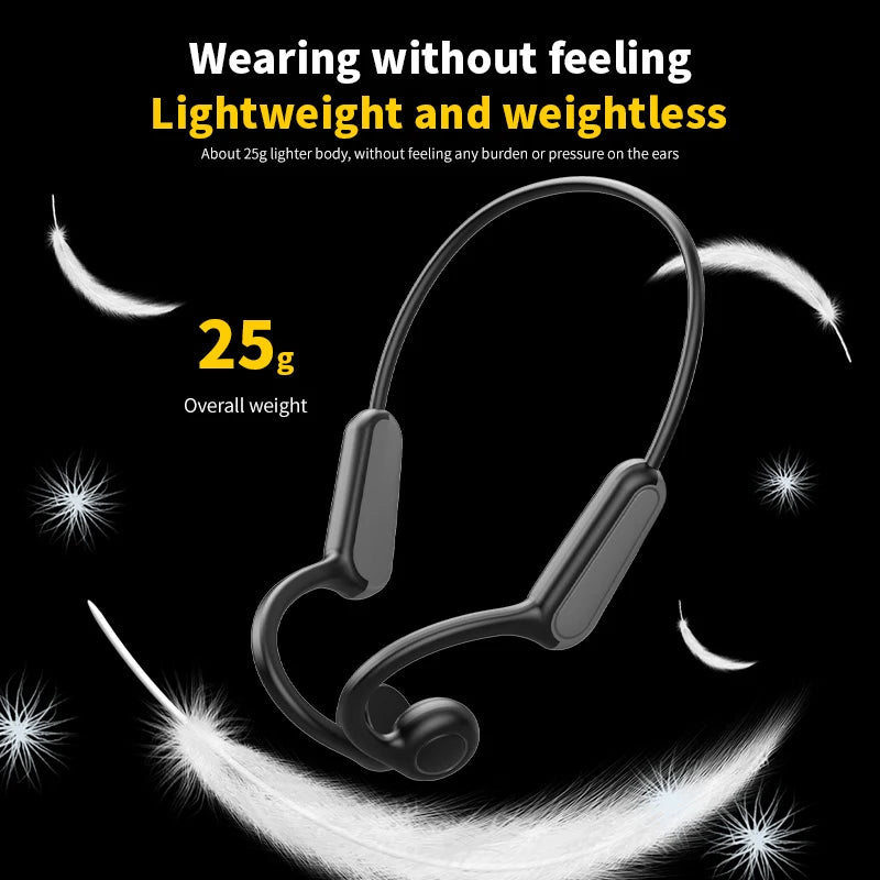 Mijia Bone Conduction Bluetooth 5.3 Sports Earphones - Waterproof Wireless Headset with Ear Hook for Running and Driving.