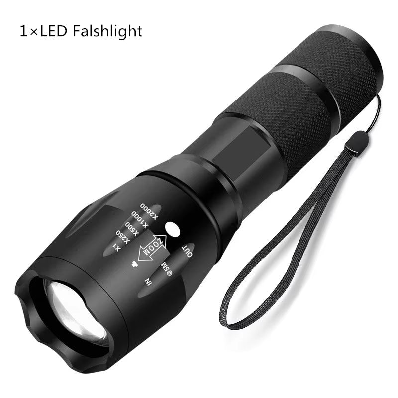 Rechargeable LED Flashlight with XML T6 Technology - Compact and Powerful Torch for Outdoor Camping (Includes 18650 Battery)