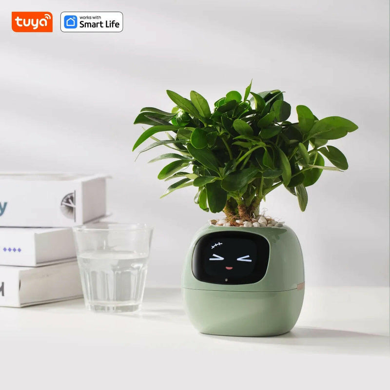 Tuya Ivy Smart Planter: A Revolutionary Companion for Effortless Plant Care with 49+ Expressions and 7 Smart Sensors.