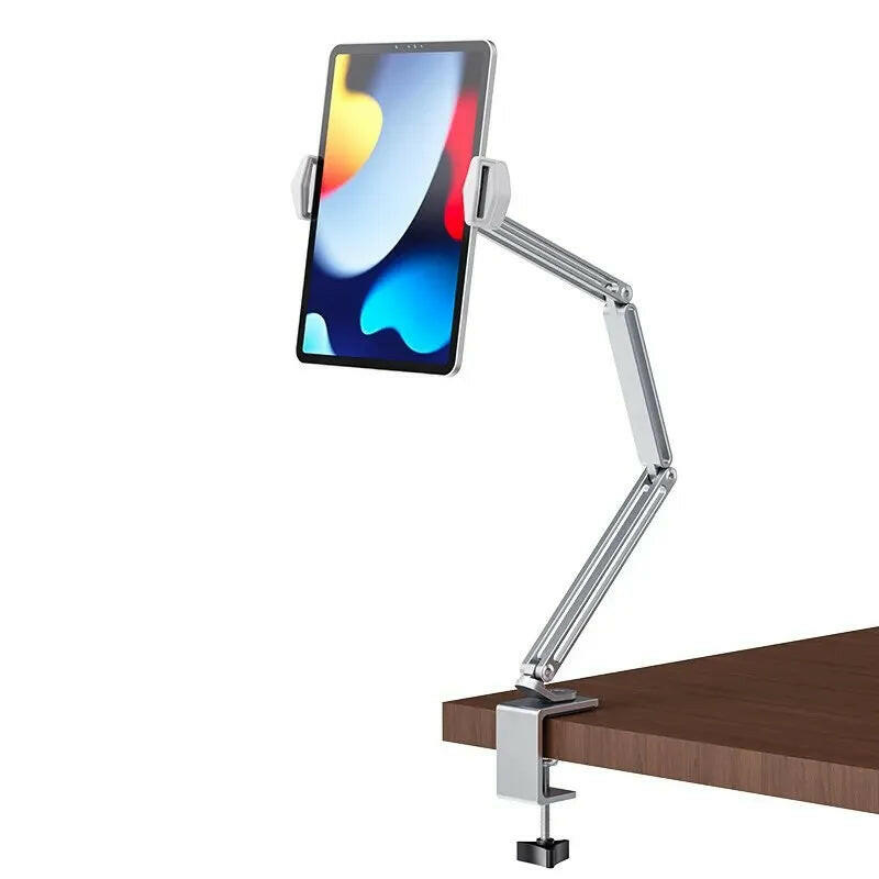 Adjustable Aluminum Tablet and Mobile Phone Stand for 4-12.9 Inch Devices, Compatible with iPad Pro, Mini, and Xiaomi Tab.