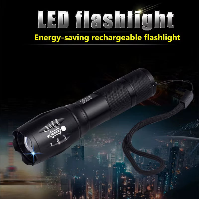 Rechargeable LED Flashlight with XML T6 Technology - Compact and Powerful Torch for Outdoor Camping (Includes 18650 Battery)