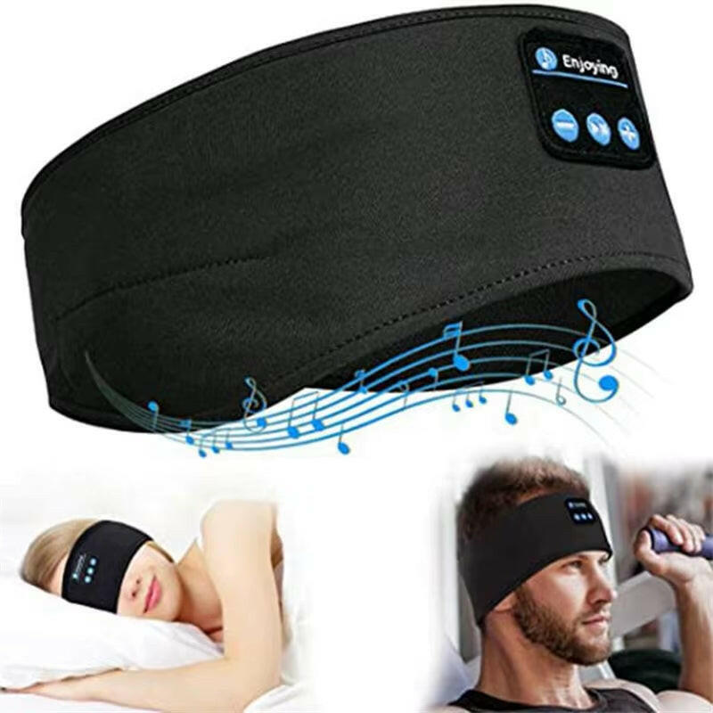 Wireless Sports Bluetooth Earphones with Sleeping Music Eye Mask and Headband for Comfortable Listening.