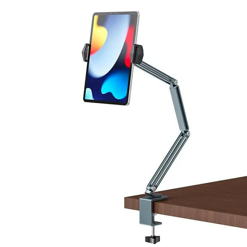 Adjustable Aluminum Tablet and Mobile Phone Stand for 4-12.9 Inch Devices, Compatible with iPad Pro, Mini, and Xiaomi Tab.